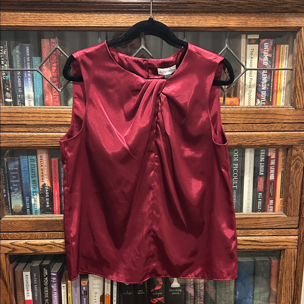 Calvin Klein Burgundy Satin Blouse